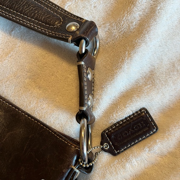 Coach Signature Large Zoe Hobo/Shoulder Bag in Khaki Outside Needs Cleaned - Picture 5 of 8